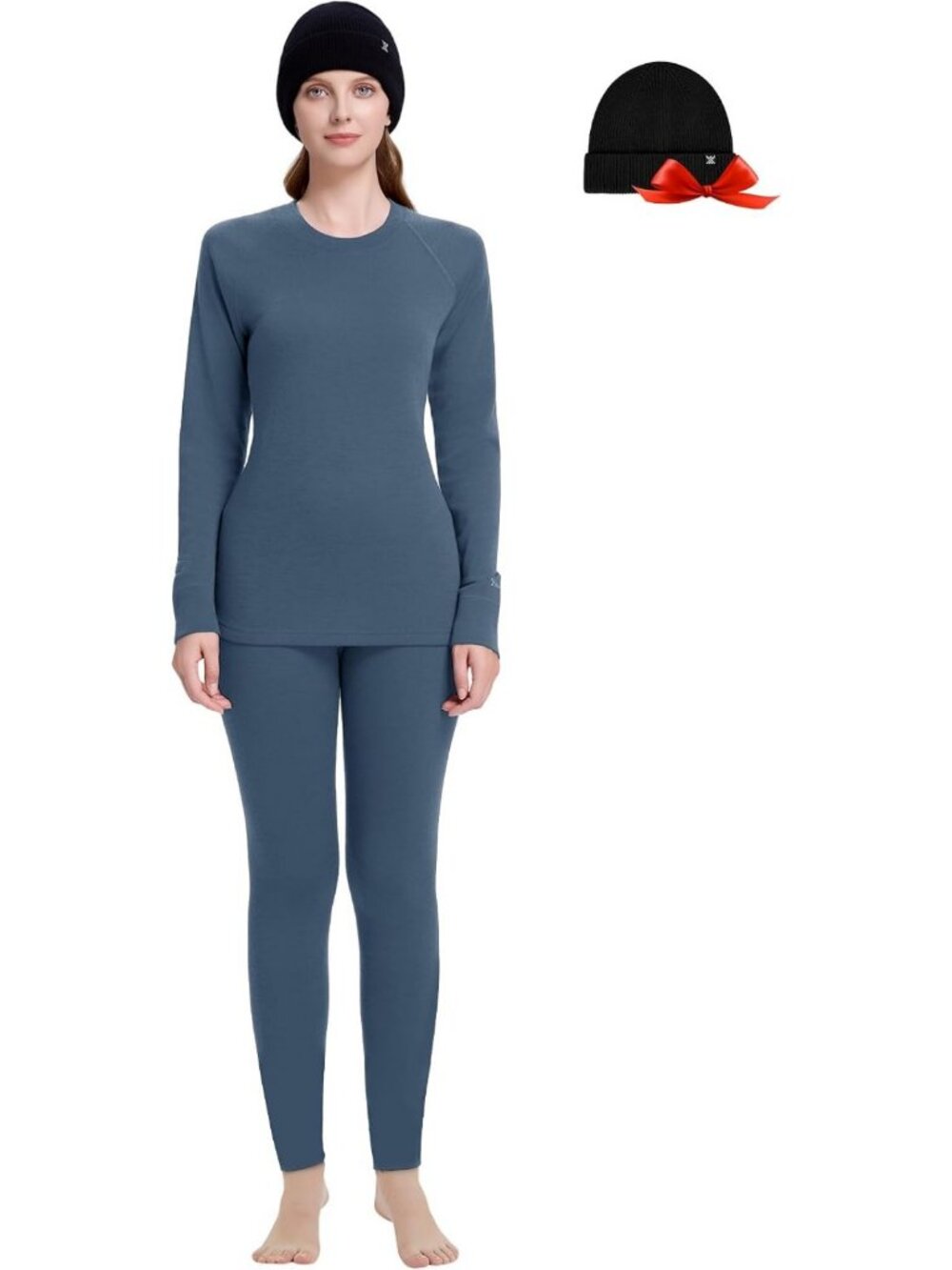 Cozy Women's 100% Merino Wool Base Layer & Beanie Set - Perfect Gift Idea!